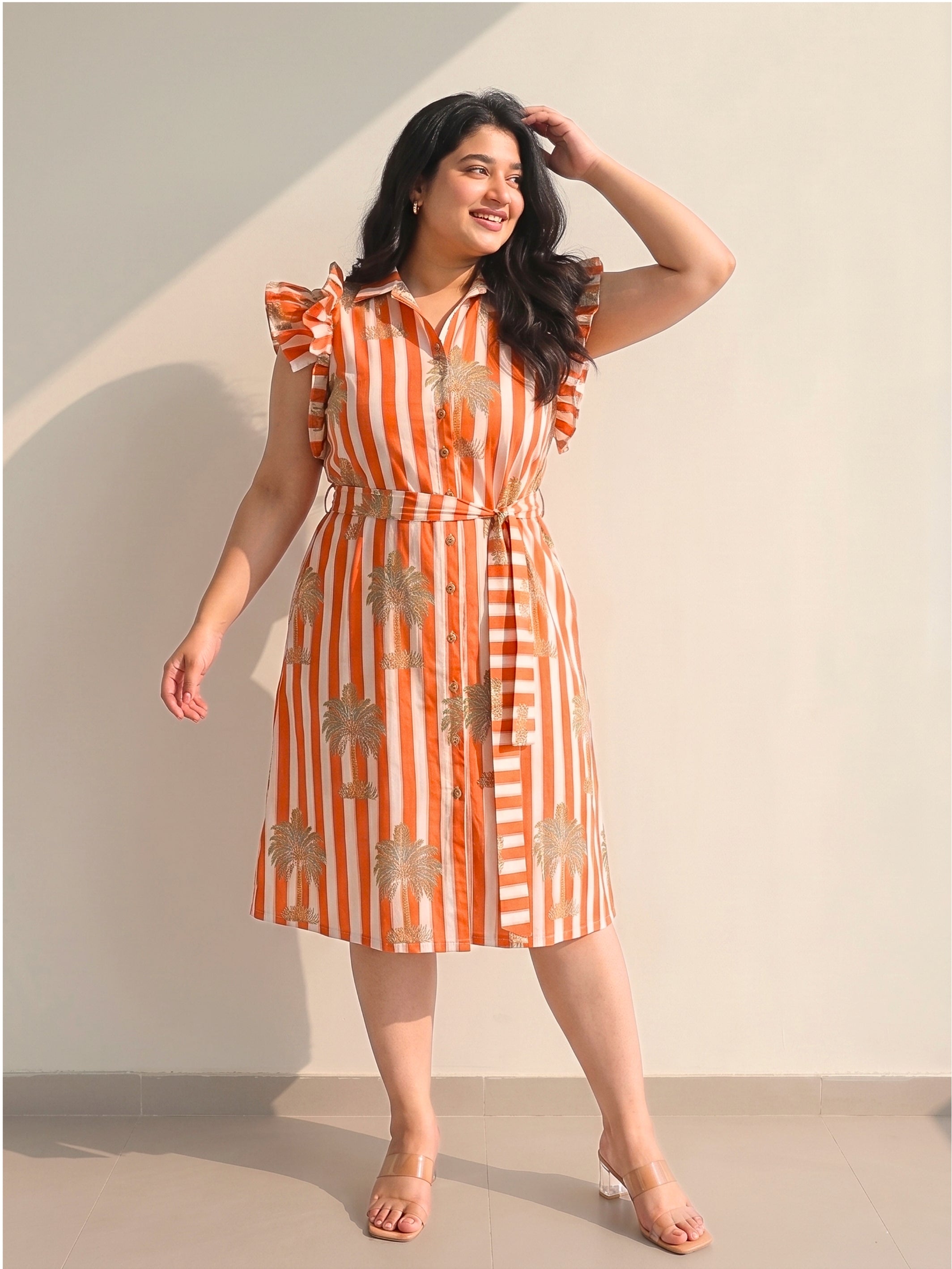 Orange Palm Dress