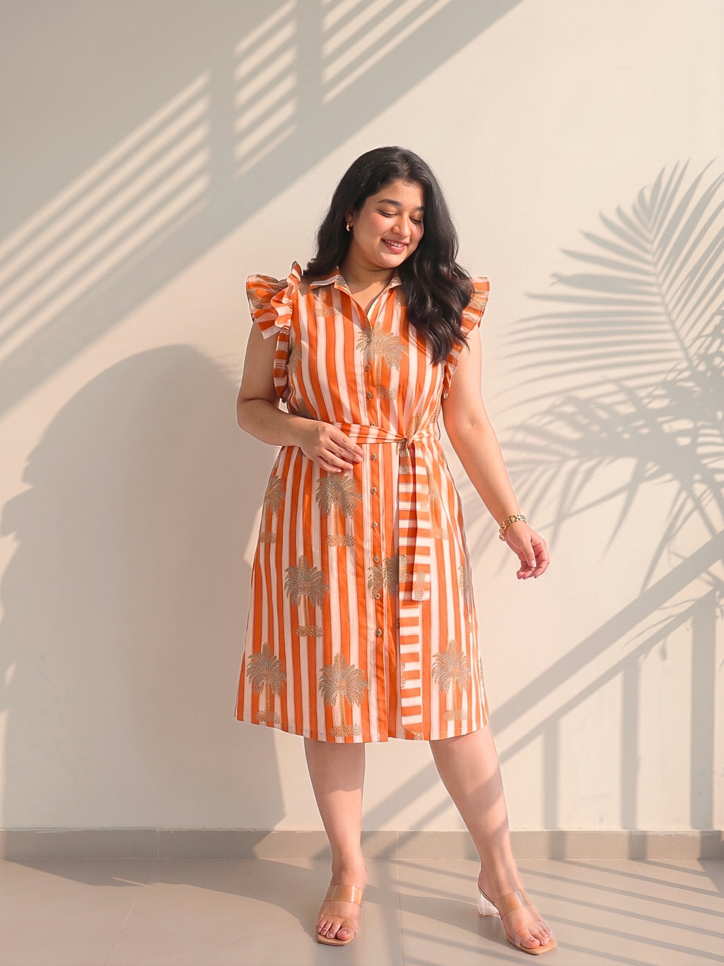 Orange Palm Dress