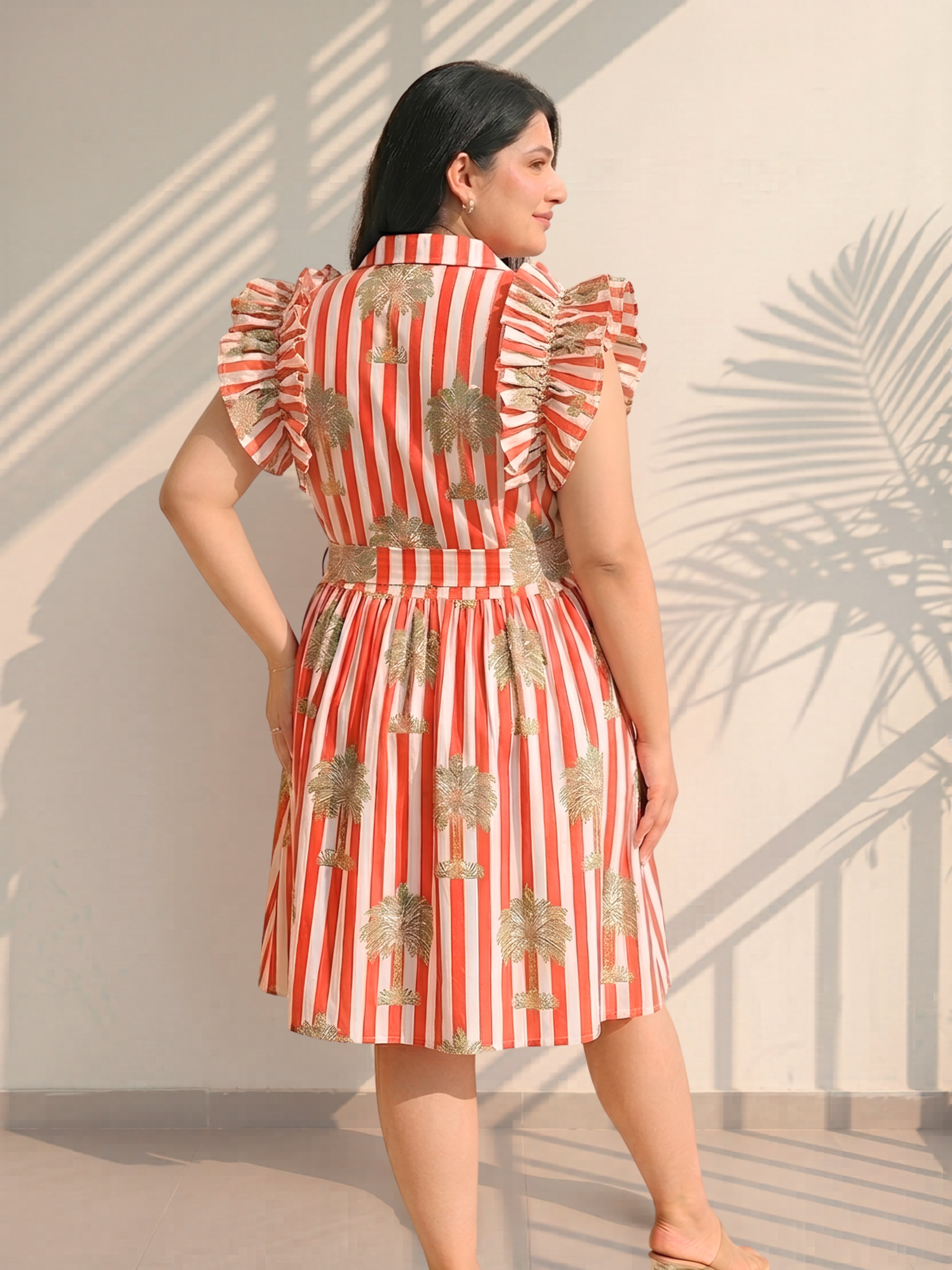 Orange Palm Dress